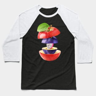 Apple Plum Dragon Fruit Gifts Vegetarian Baseball T-Shirt